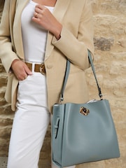Blau - Luella Grey Henri Hobo White Tote - Bild 6 von 8