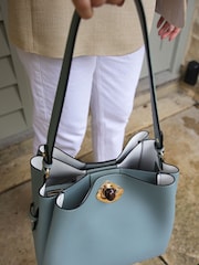 Blau - Luella Grey Henri Hobo White Tote - Bild 8 von 8