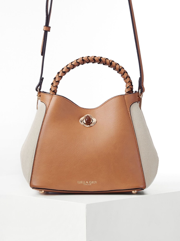 Luella Grey Kate Woven Handle Crossbody Bag - Image 1 of 8