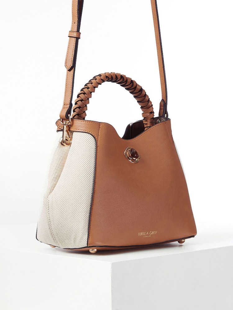 Marrón - Luella Grey Kate Woven Handle Crossbody Bag - Imagen 2 de 8 Marrón - Luella Grey Kate Woven Handle Crossbody Bag - Imagen 2 de 8