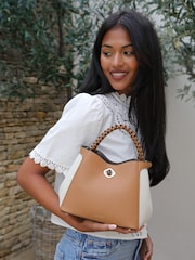Luella Grey Kate Woven Handle Crossbody Bag - Image 6 of 8