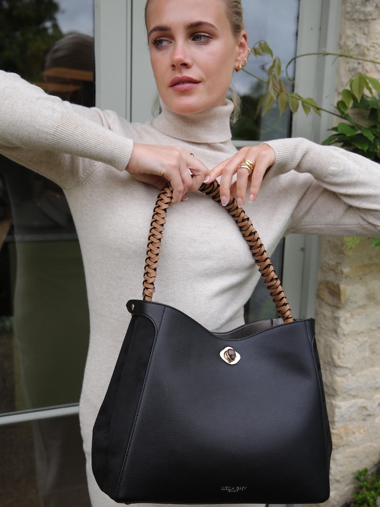 Luella Grey Adriana Woven Handle Hobo Bag - Image 6 of 9