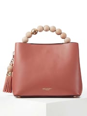 Luella Grey Demi Beaded Handle Cross-Body Tote White Bag - Image 4 of 9