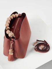 Luella Grey Demi Beaded Handle Cross-Body Tote White Bag - Image 7 of 9
