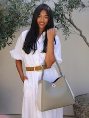 Luella Grey Adriana Woven Handle Hobo Bag - Image 4 of 9