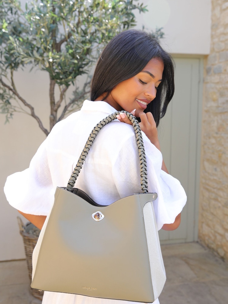 Luella Grey Adriana Woven Handle Hobo Bag - Image 5 of 9