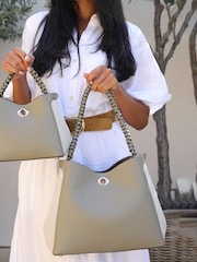 Luella Grey Adriana Woven Handle Hobo Bag - Image 6 of 9
