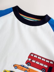 Little Bird by Jools Oliver Blue Rainbow Long Sleeve Raglan T-Shirt - Image 3 of 5