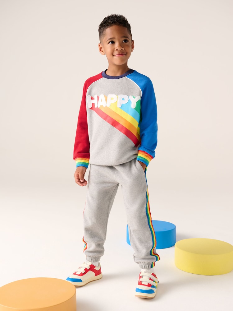 Little Bird by Jools Oliver Grey 2 Piece Sweat Top and Jogger Set - Image 1 of 13