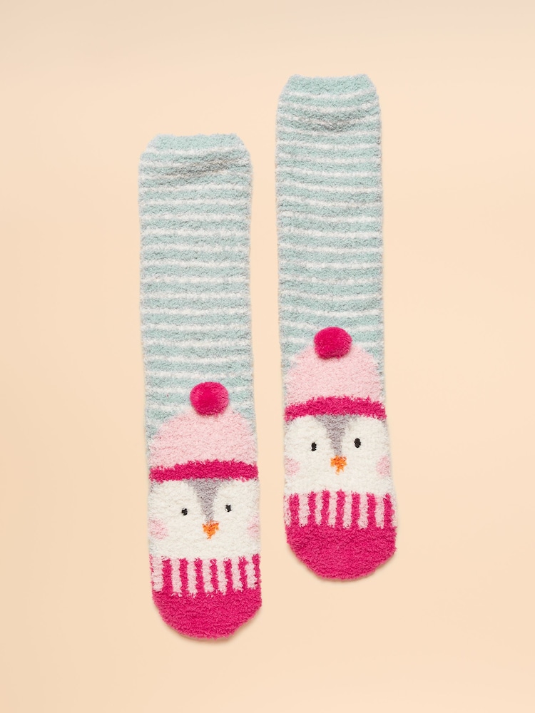Joules Fluffy Grey Fluffy Socks - Image 1 of 3 Joules Fluffy Grey Fluffy Socks - Image 1 of 3