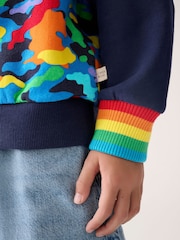Little Bird by Jools Oliver Navy Rainbow Iconic Camo Sweatshirt - Image 6 of 11