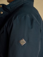 Joules Beckett Navy Waterproof Field Coat With Packable Hood - Image 10 of 13
