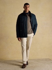 Joules Beckett Navy Waterproof Field Coat With Packable Hood - Image 3 of 13