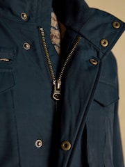 Joules Beckett Navy Waterproof Field Coat With Packable Hood - Image 8 of 13