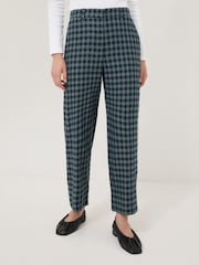 Jigsaw Blue Dale Linen Check Trousers - Image 1 of 7