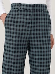 Jigsaw Blue Dale Linen Check Trousers - Image 2 of 7
