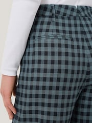 Jigsaw Blue Dale Linen Check Trousers - Image 4 of 7