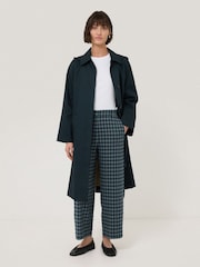 Jigsaw Blue Dale Linen Check Trousers - Image 6 of 7