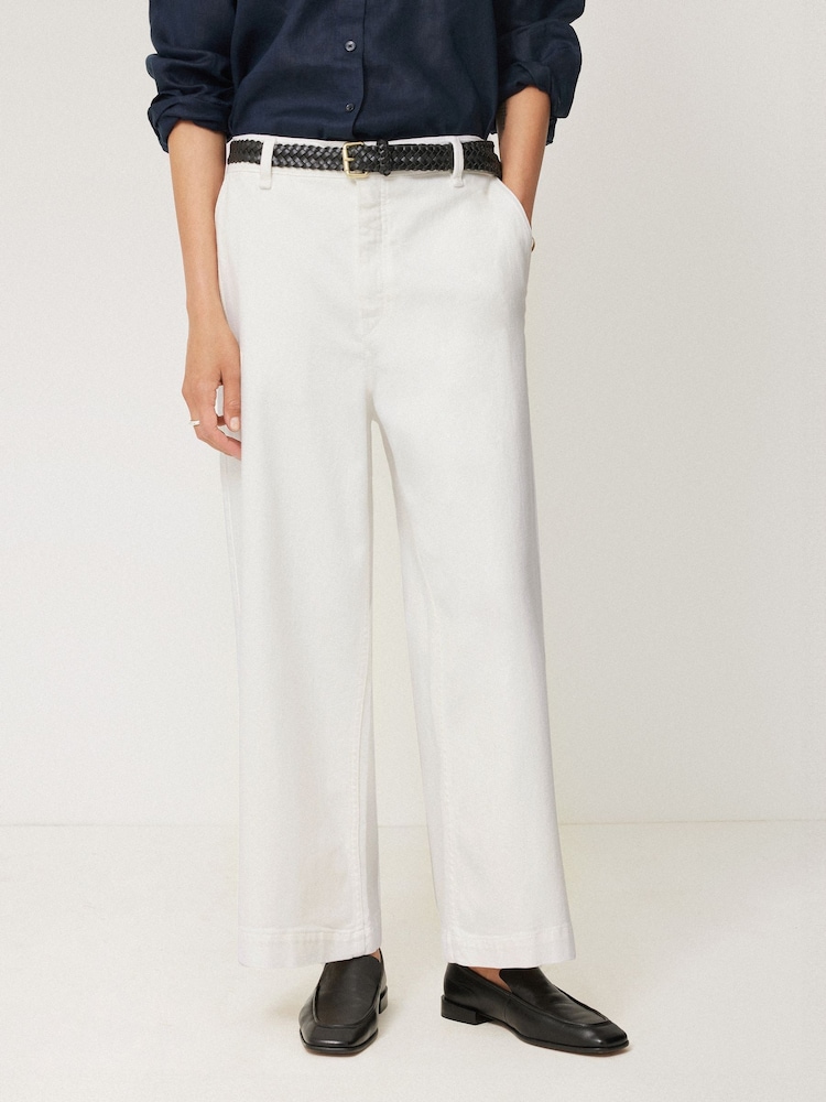 Jigsaw White Hampstead Wide Leg Jeans - Image 1 of 7
