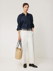 Jigsaw White Hampstead Wide Leg Jeans - Image 3 of 7