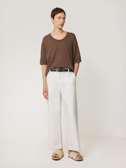 Jigsaw White Hampstead Wide Leg Jeans - Image 6 of 7