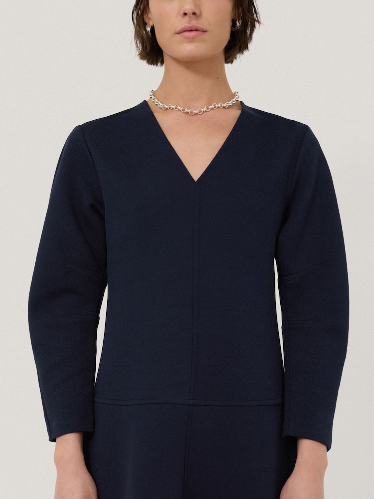 Jigsaw Blue Darted Sleeve Short Dress - Image 2 of 5