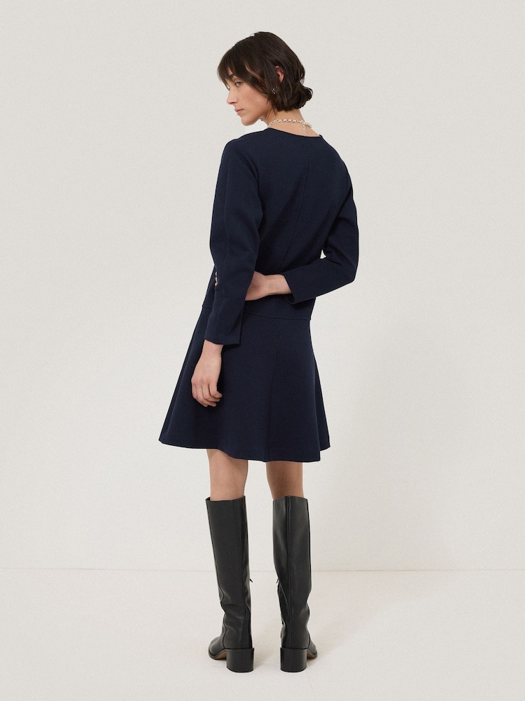 Jigsaw Blue Darted Sleeve Short Dress - Image 4 of 5