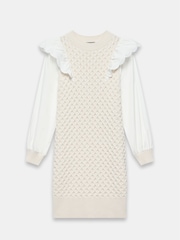 Mint Velvet Cream Cable Knit Mini Dress - Image 7 of 9