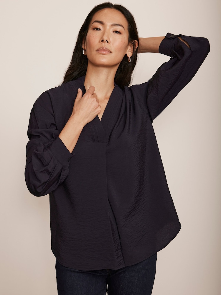 Mint Velvet Blue Long Sleeve Blouse - Image 2 of 8 Mint Velvet Blue Long Sleeve Blouse - Image 2 of 8