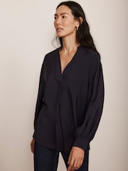 Mint Velvet Blue Long Sleeve Blouse - Image 4 of 8