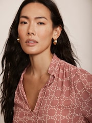Mint Velvet Pink Geometric Print Blouse - Image 3 of 8