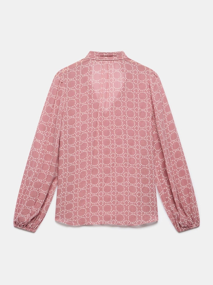 Mint Velvet Pink Geometric Print Blouse - Image 7 of 8