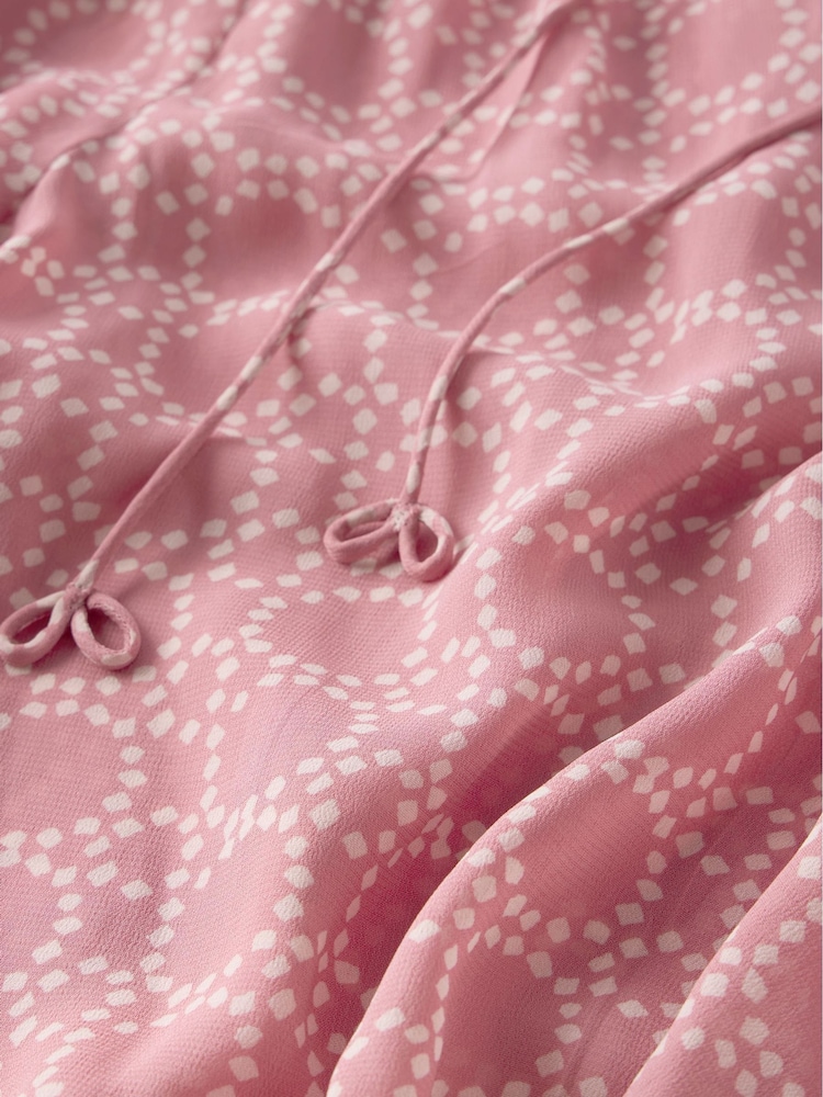 Mint Velvet Pink Geometric Print Blouse - Image 8 of 8