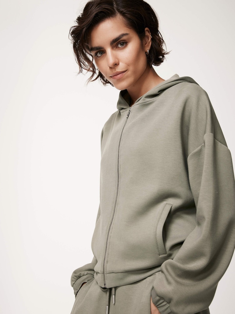 Mint Velvet Green Zip Up Hoodie - Image 2 of 8 Mint Velvet Green Zip Up Hoodie - Image 2 of 8
