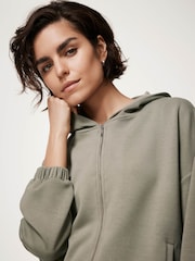 Mint Velvet Green Zip Up Hoodie - Image 5 of 8