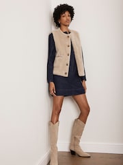 Mint Velvet Blue Denim Puff Sleeve 100% Cotton Mini Dress - Image 3 of 8