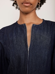 Mint Velvet Blue Denim Puff Sleeve 100% Cotton Mini Dress - Image 6 of 8