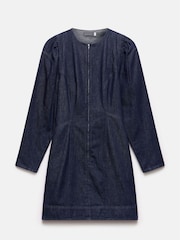 Mint Velvet Blue Denim Puff Sleeve 100% Cotton Mini Dress - Image 7 of 8
