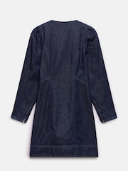 Mint Velvet Blue Denim Puff Sleeve 100% Cotton Mini Dress - Image 8 of 8