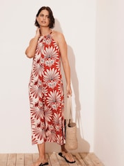 Mint Velvet Red Floral Print Midi Dress - Image 1 of 8