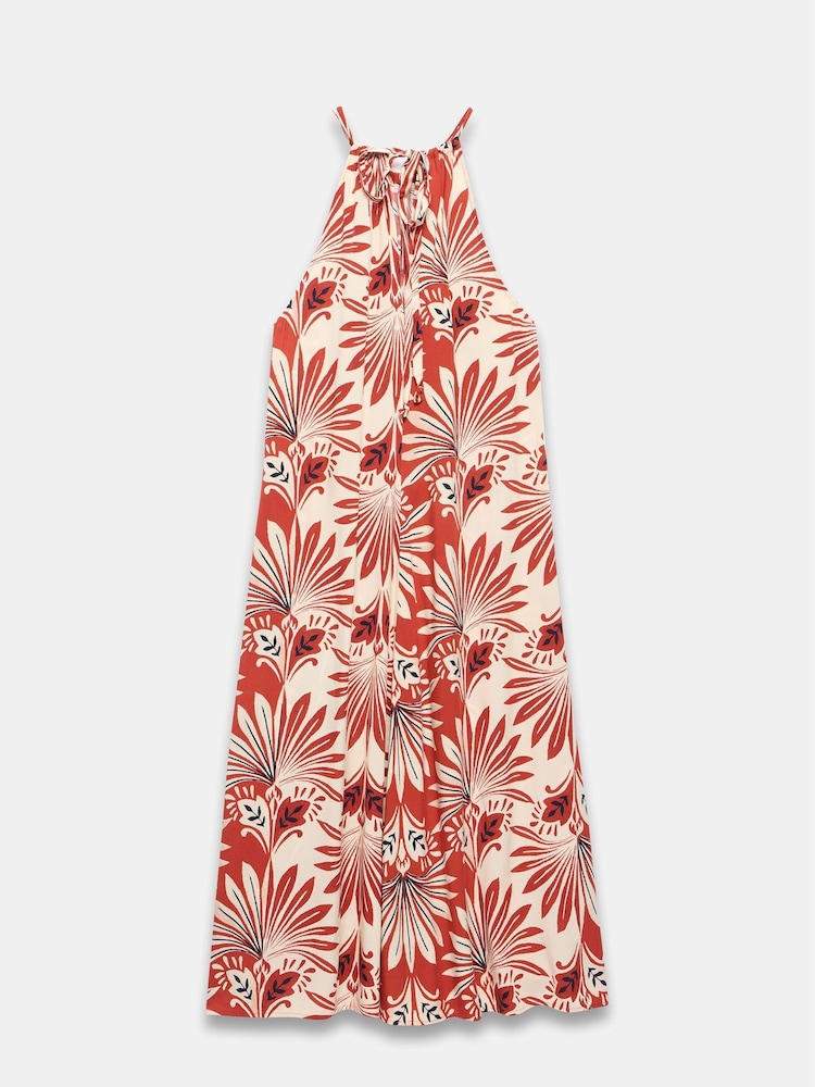 Mint Velvet Red Floral Print Midi Dress - Image 8 of 8