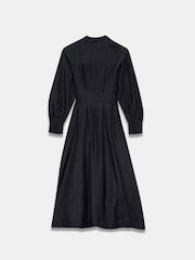Mint Velvet Black Pleated Midi Shirt Dress - Image 8 of 9