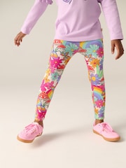 Little Bird by Jools Oliver Lilac Purple Long Sleeve T-Shirt with Tiered Ruffle Sleeve and Leggings Set - Image 4 of 7
