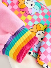 Little Bird by Jools Oliver Pink Rainbow Long Line Sweatshirt and Leggings Set - Image 12 of 12