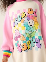 Little Bird by Jools Oliver Pink Rainbow Long Line Sweatshirt and Leggings Set - Image 4 of 12