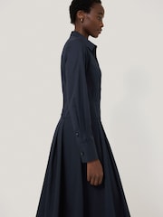 Jigsaw Blue Panelled 100% Cotton Shirt Dress - Image 2 of 7