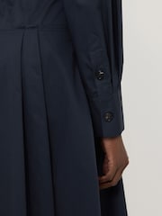 Jigsaw Blue Panelled 100% Cotton Shirt Dress - Image 4 of 7