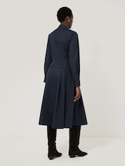 Jigsaw Blue Panelled 100% Cotton Shirt Dress - Image 5 of 7