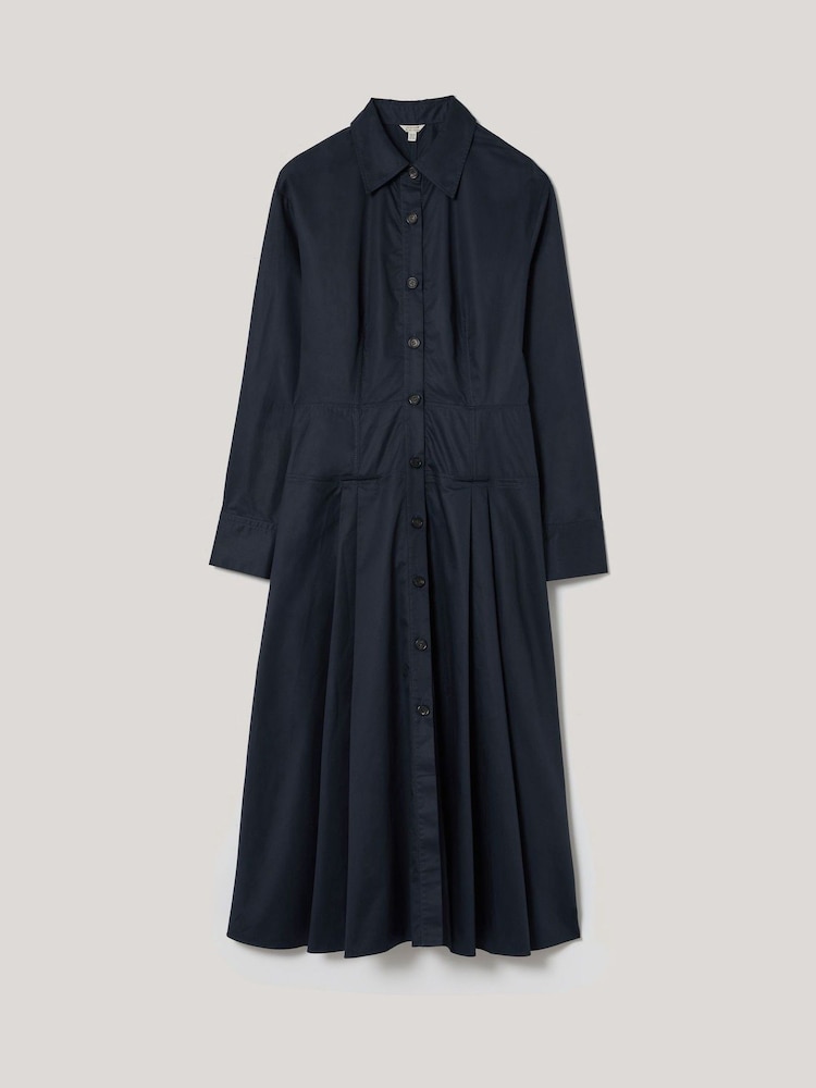 Jigsaw Blue Panelled 100% Cotton Shirt Dress - Image 7 of 7