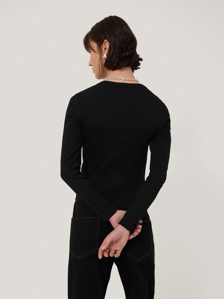 Jigsaw Black Long Sleeve Fine Cotton Baby T-Shirt - Image 5 of 5 Jigsaw Black Long Sleeve Fine Cotton Baby T-Shirt - Image 5 of 5